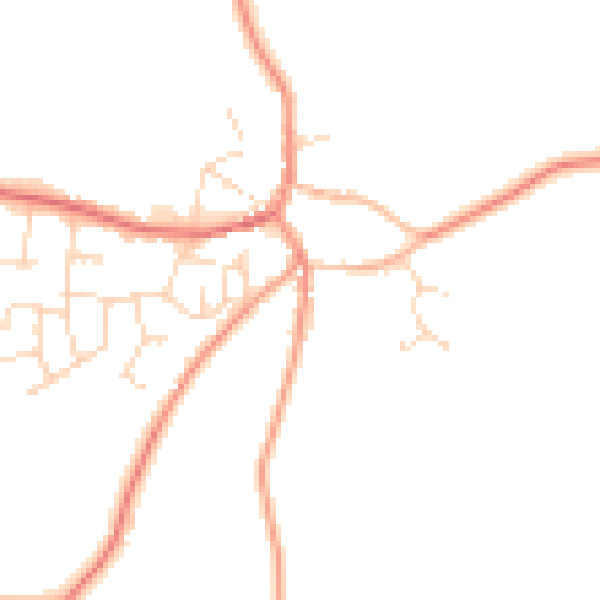 Daytime road noise heatmap for CV13 0LB