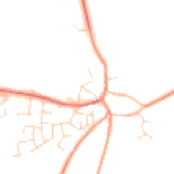 Daytime road noise heatmap for CV13 0LD