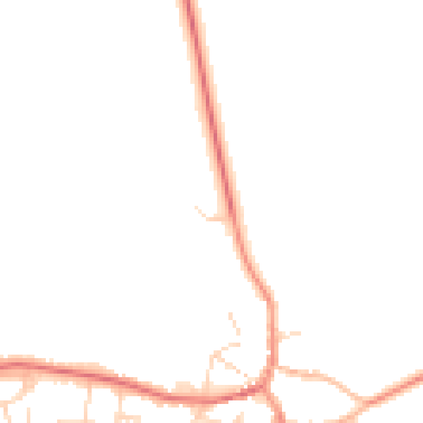 Daytime road noise heatmap for CV13 0LH