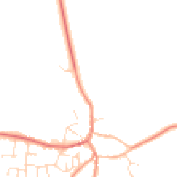 Daytime road noise heatmap for CV13 0LQ