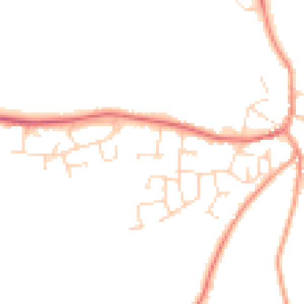 Daytime road noise heatmap for CV13 0LX