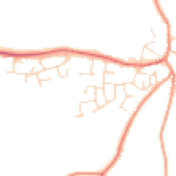 Daytime road noise heatmap for CV13 0LZ