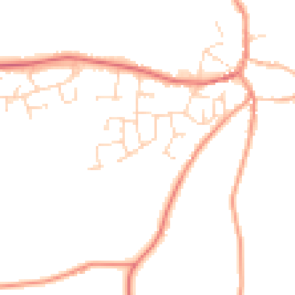 Daytime road noise heatmap for CV13 0NB