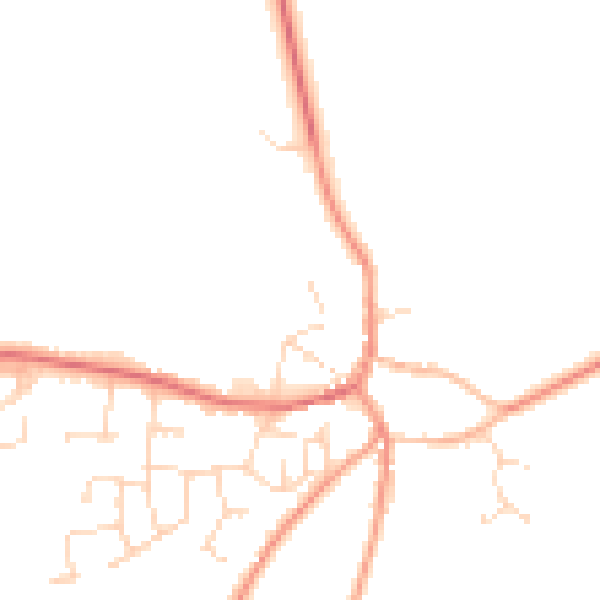 Daytime road noise heatmap for CV13 0NE