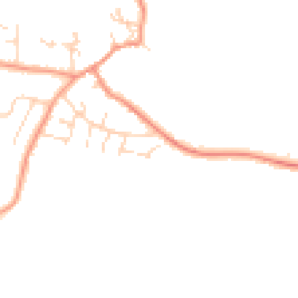Daytime road noise heatmap for CV13 0NJ