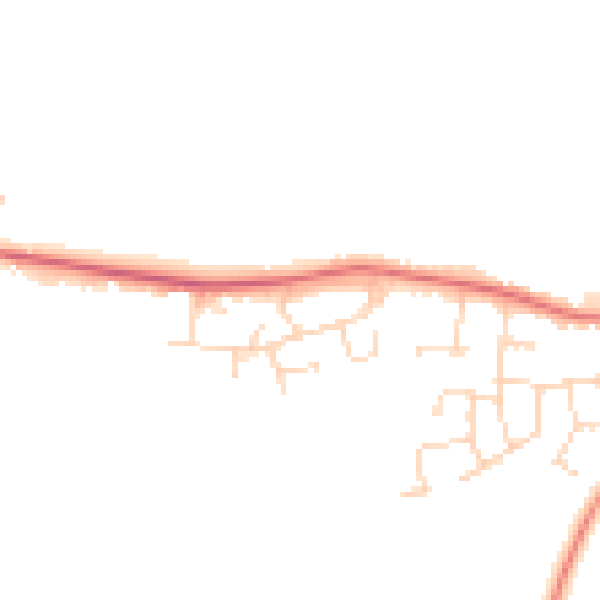 Daytime road noise heatmap for CV13 0NS
