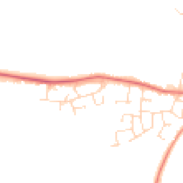 Daytime road noise heatmap for CV13 0NT