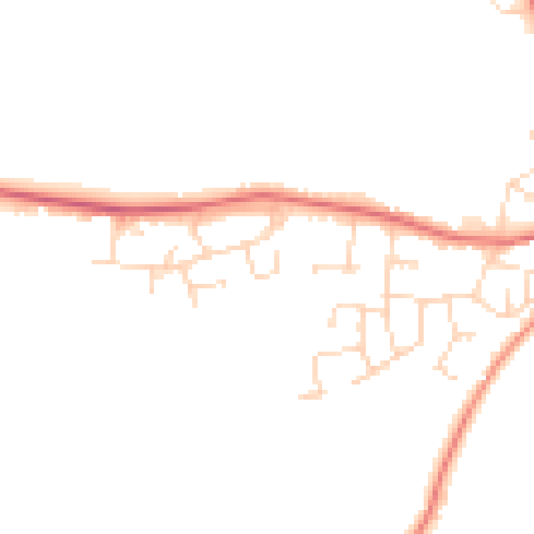 Daytime road noise heatmap for CV13 0NU