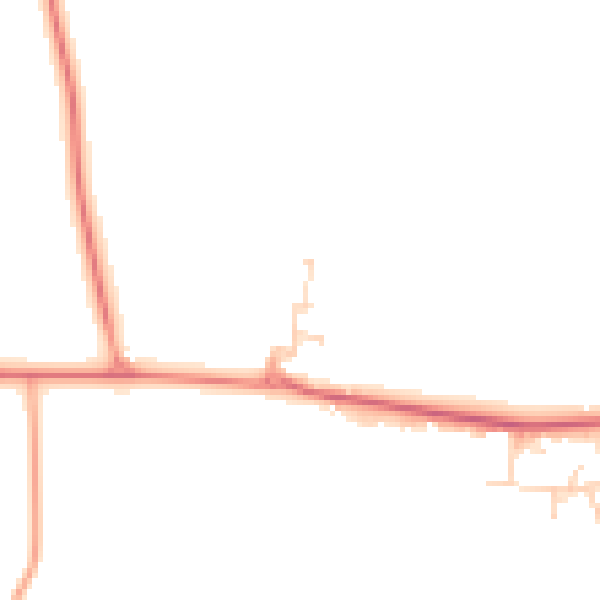 Daytime road noise heatmap for CV13 0NW