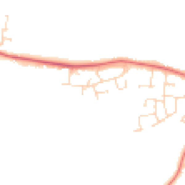 Daytime road noise heatmap for CV13 0NY