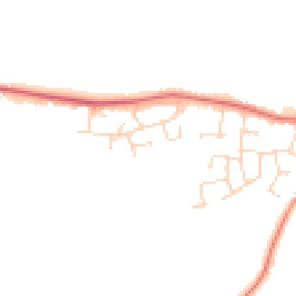 Daytime road noise heatmap for CV13 0NZ