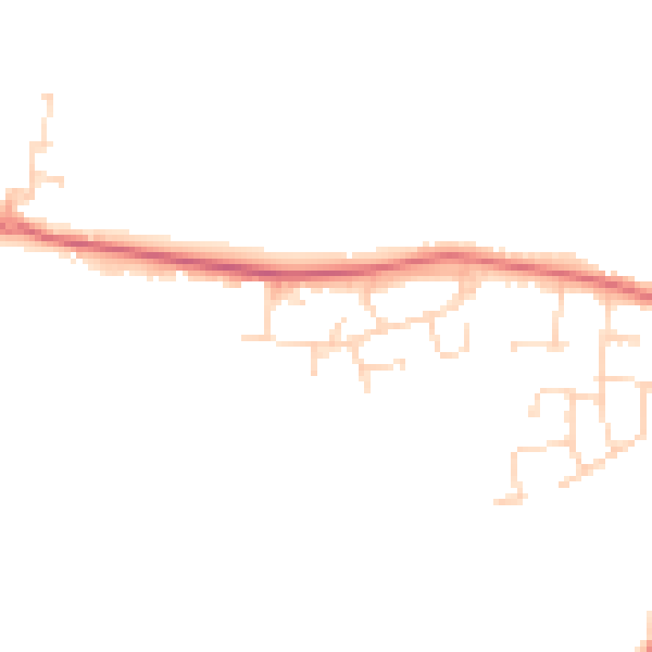 Daytime road noise heatmap for CV13 0PA