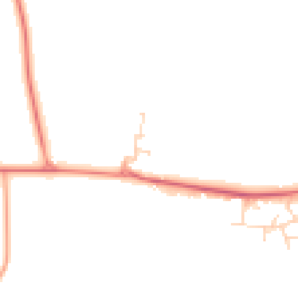 Daytime road noise heatmap for CV13 0PL