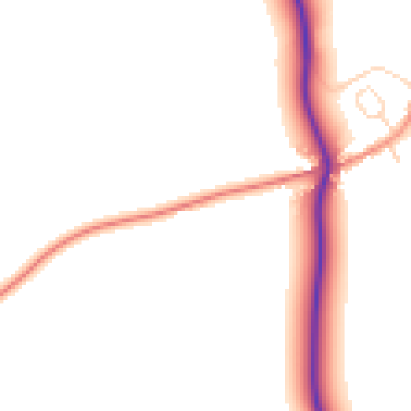 Daytime road noise heatmap for CV13 0PY