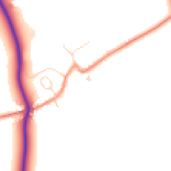 Daytime road noise heatmap for CV13 0QH