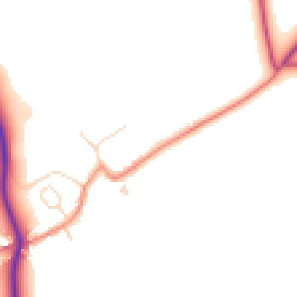 Daytime road noise heatmap for CV13 0QJ