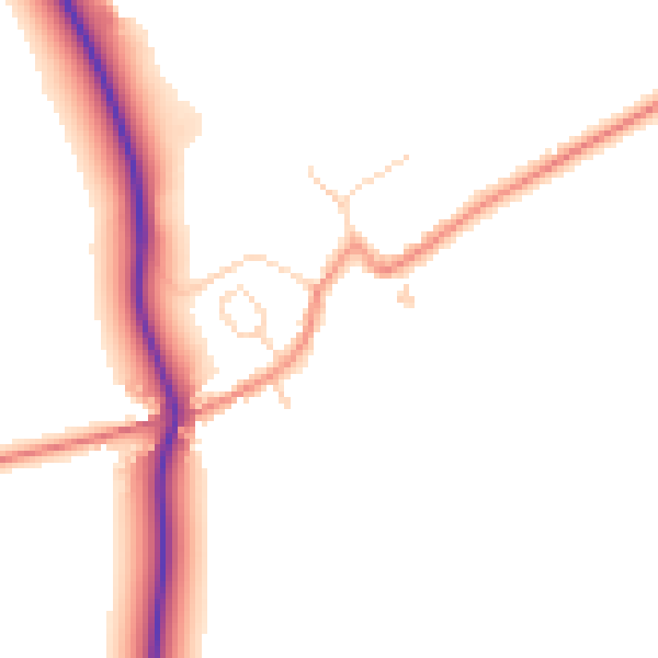 Daytime road noise heatmap for CV13 0QY