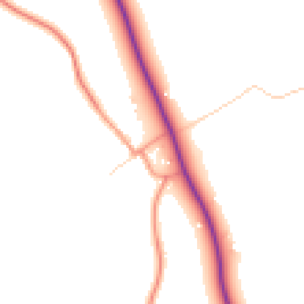 Daytime road noise heatmap for CV13 0RB