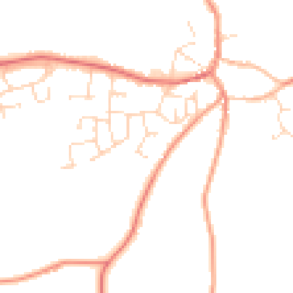 Daytime road noise heatmap for CV13 0RJ
