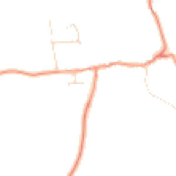 Daytime road noise heatmap for CV13 6AD