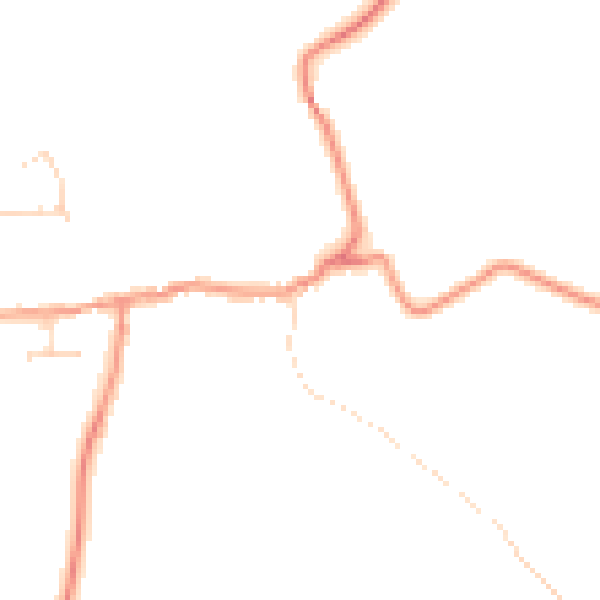 Daytime road noise heatmap for CV13 6AN
