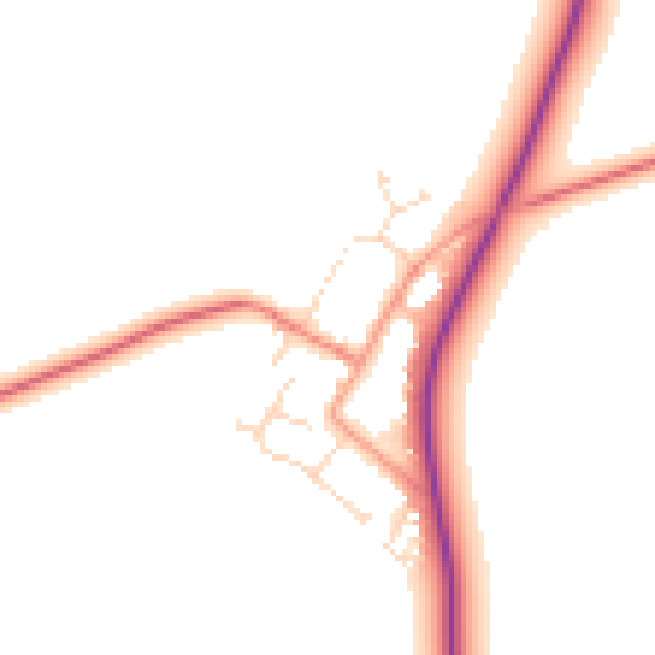 Daytime road noise heatmap for CV13 6AZ