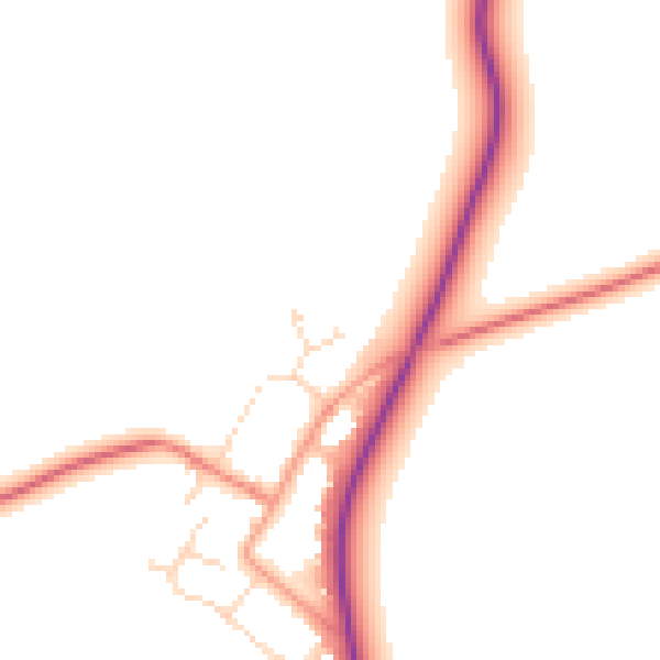 Daytime road noise heatmap for CV13 6BB