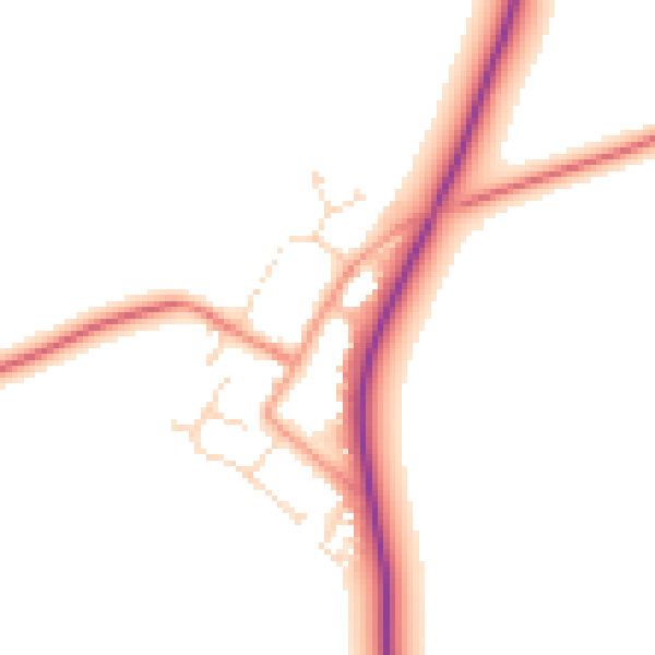 Daytime road noise heatmap for CV13 6BD