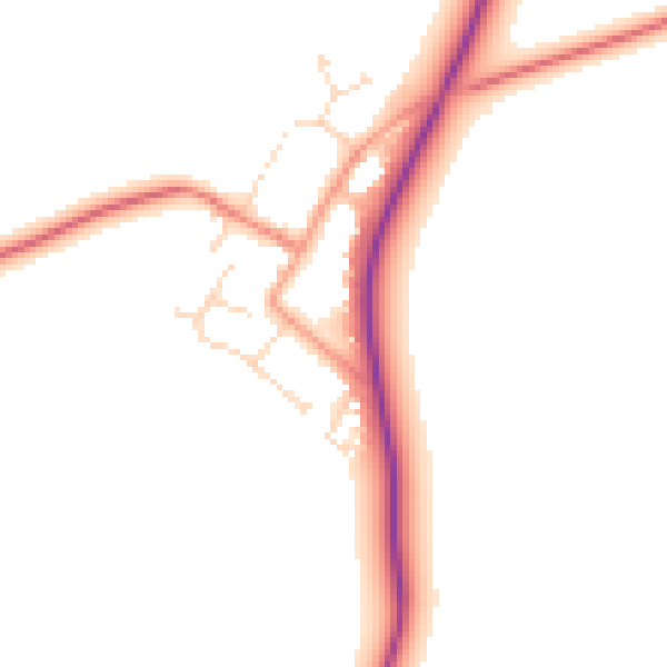 Daytime road noise heatmap for CV13 6BE