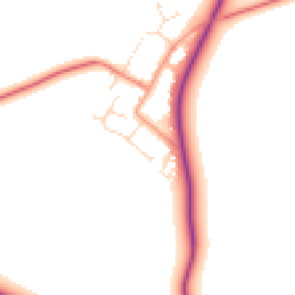 Daytime road noise heatmap for CV13 6BG