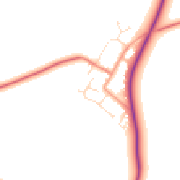 Daytime road noise heatmap for CV13 6BQ