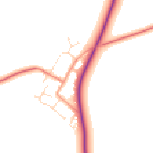 Daytime road noise heatmap for CV13 6BS
