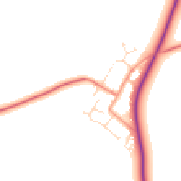 Daytime road noise heatmap for CV13 6BT