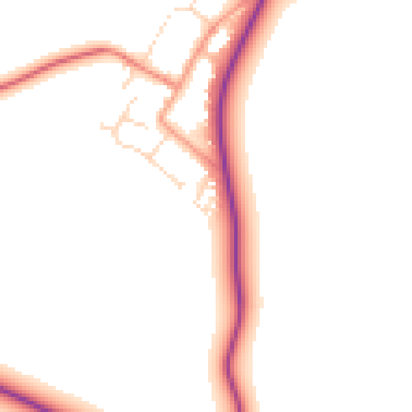 Daytime road noise heatmap for CV13 6BU