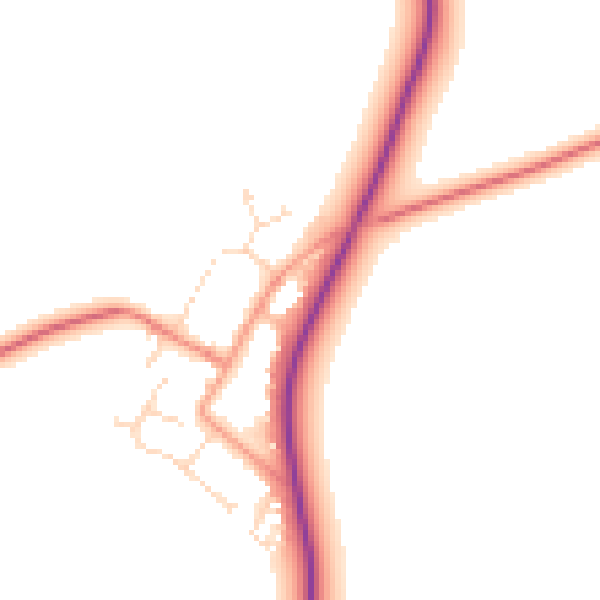 Daytime road noise heatmap for CV13 6BX