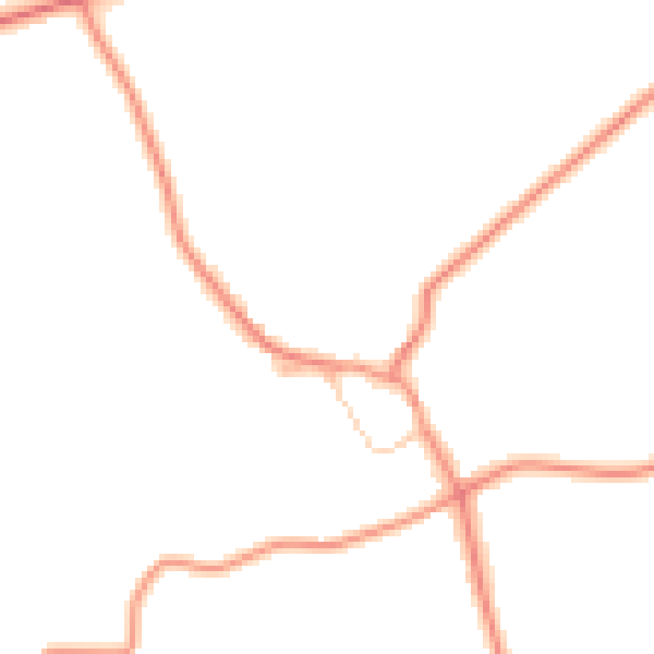 Daytime road noise heatmap for CV13 6DT