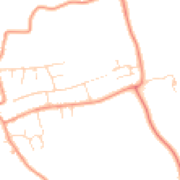 Daytime road noise heatmap for CV13 6EH