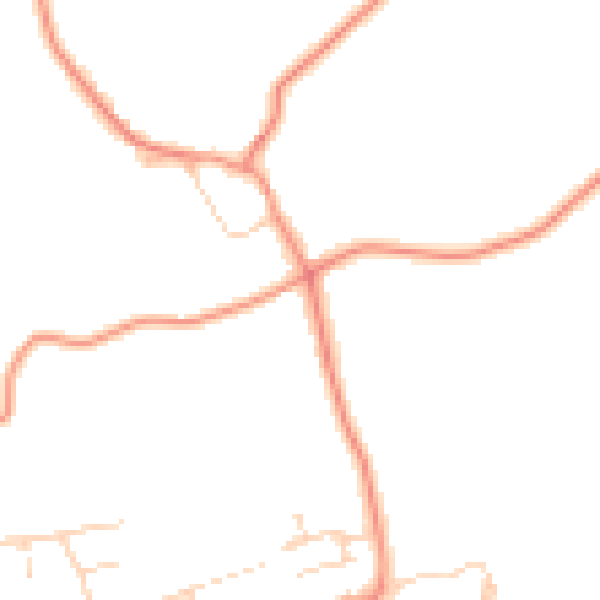 Daytime road noise heatmap for CV13 6HU