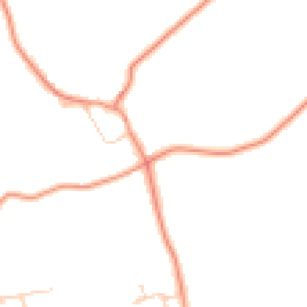 Daytime road noise heatmap for CV13 6HY