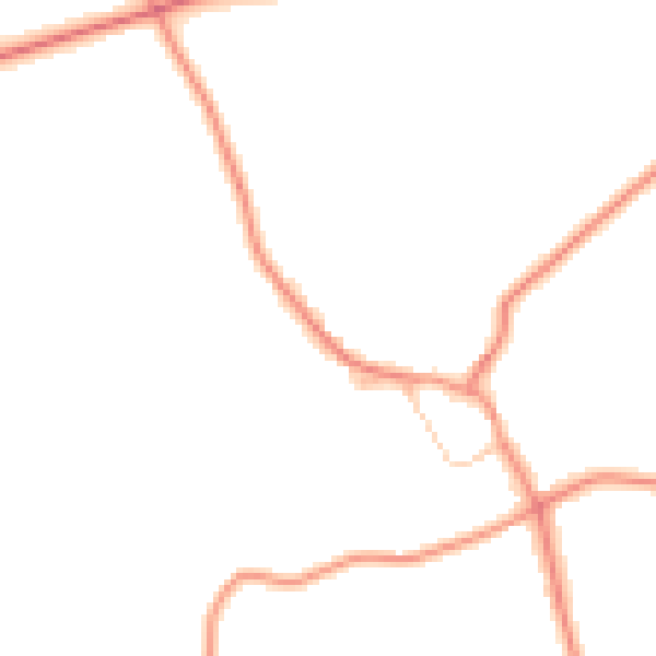 Daytime road noise heatmap for CV13 6JD