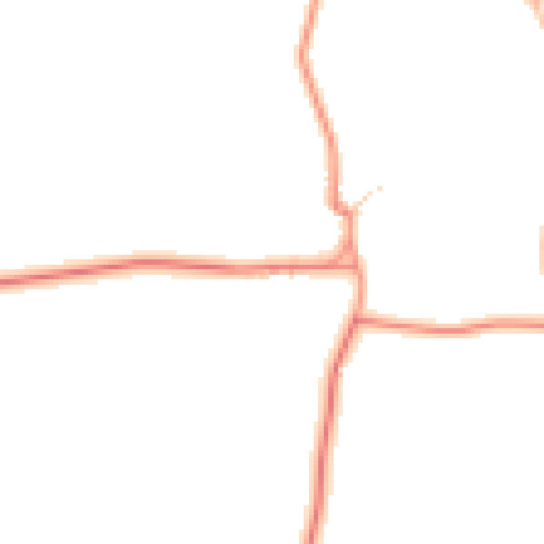 Daytime road noise heatmap for CV13 6ND