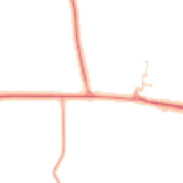 Daytime road noise heatmap for CV13 6PD