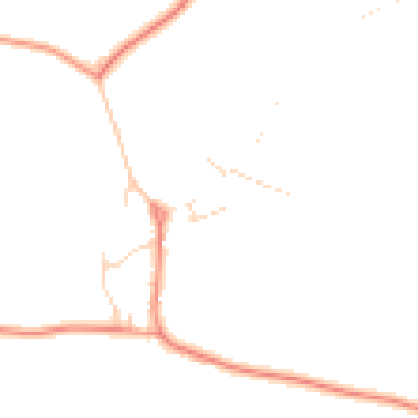 Daytime road noise heatmap for CV13 6PE