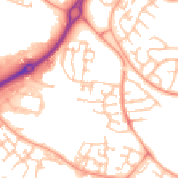 Daytime road noise heatmap for CV21 1AD