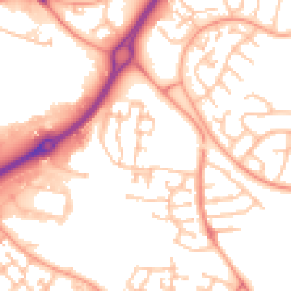 Daytime road noise heatmap for CV21 1AH