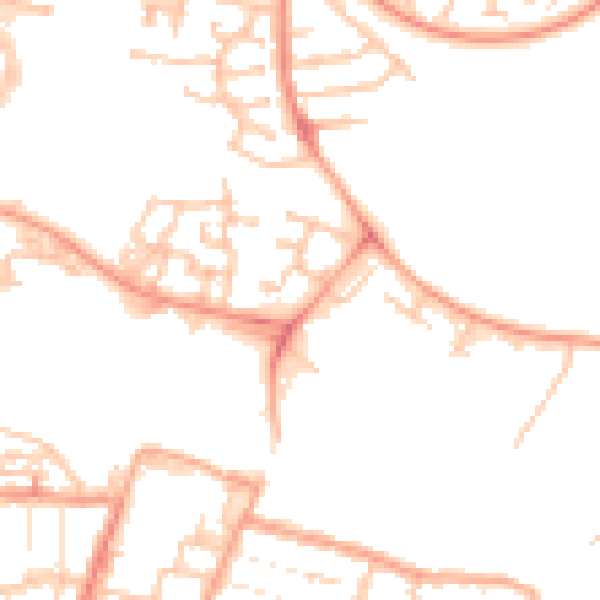 Daytime road noise heatmap for CV21 1BB