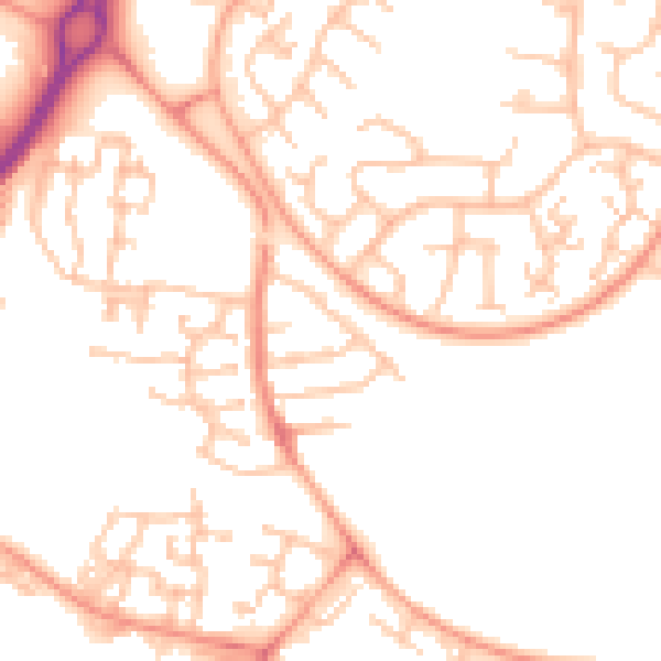 Daytime road noise heatmap for CV21 1BN
