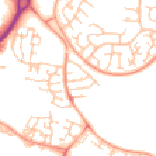 Daytime road noise heatmap for CV21 1BS