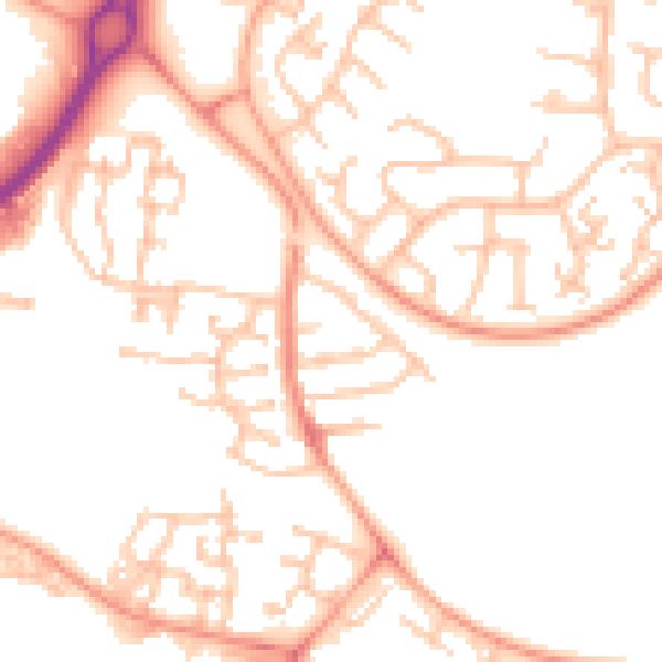Daytime road noise heatmap for CV21 1BT