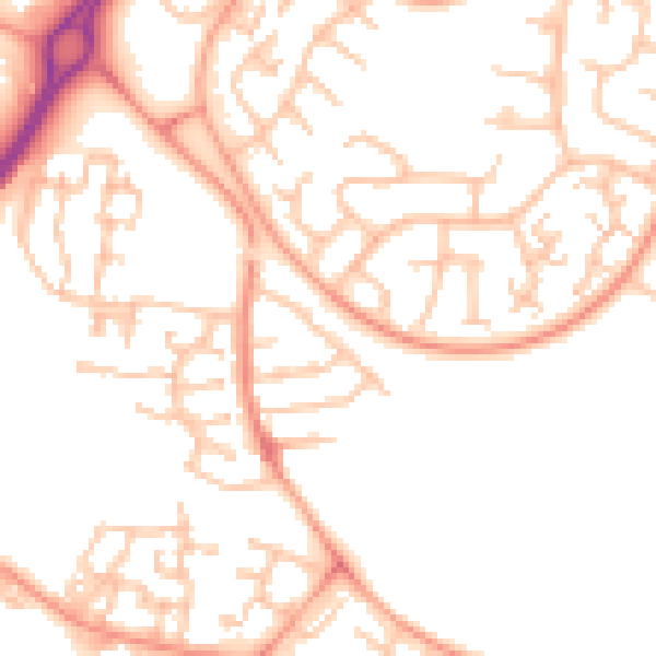 Daytime road noise heatmap for CV21 1BW